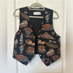 Vintage Embroidered American Food Vest